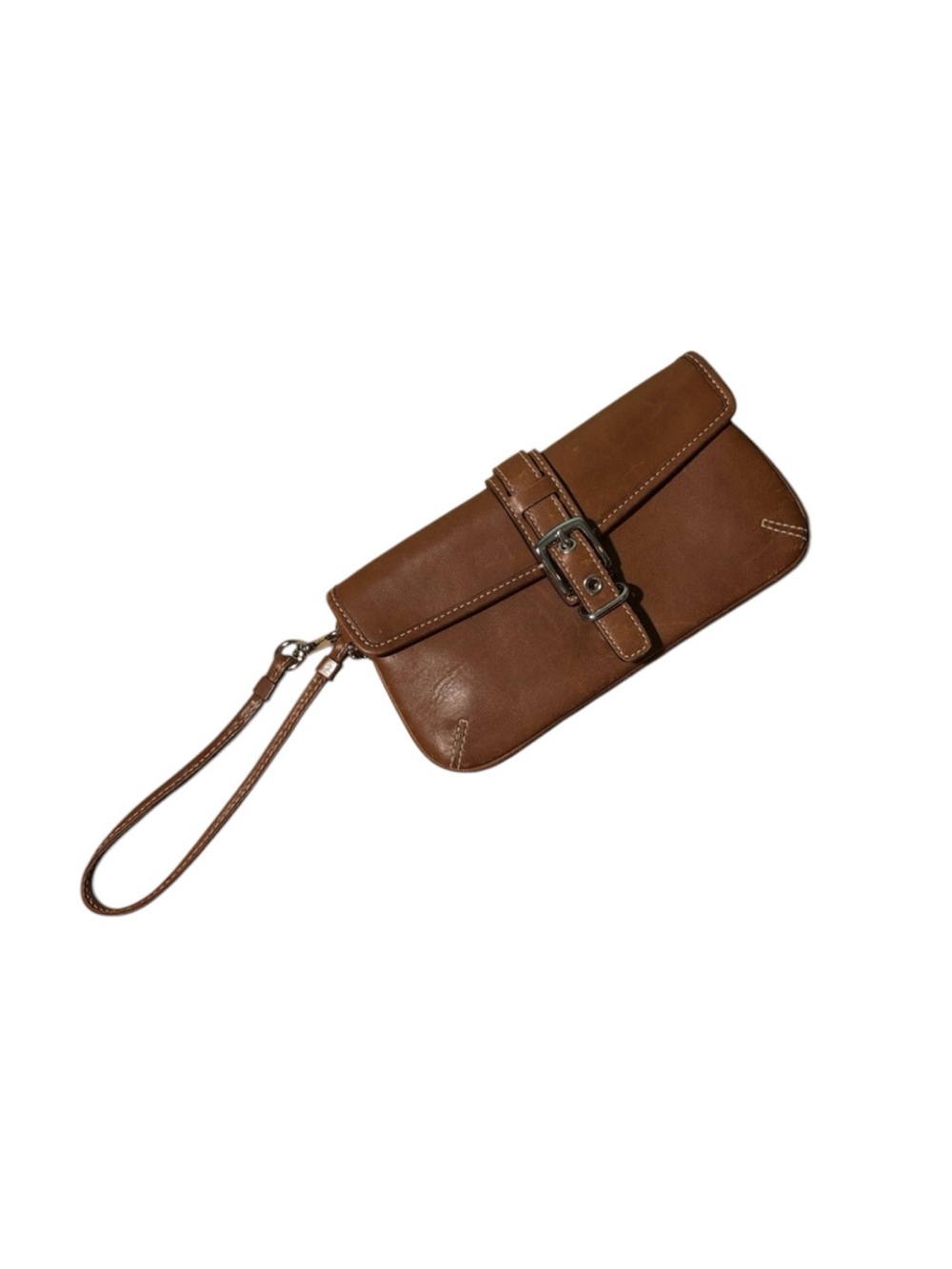 Vintage Coach Brown Leather Wristlet EUC